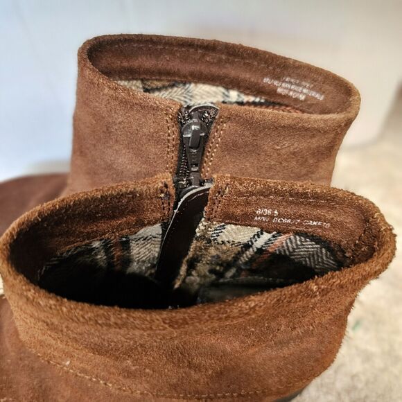B.O.C Boots Booties Soft Brown Suede Side Zip Size CAKE 6/36 - Picture 8 of 8